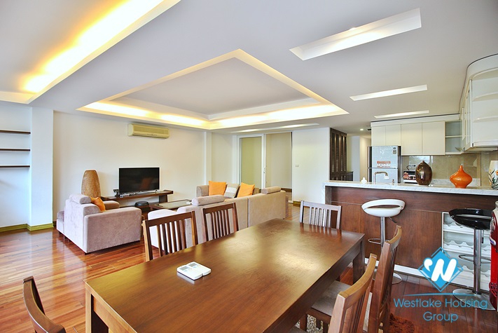 Lake view three bedrooms apartment for rent in Quang Khanh st, Tay Ho